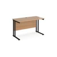 Rectangular Straight Desk with Cantilever Legs Beech Wood Black Maestro 25 1200 x 600 x 725mm