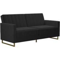 Novogratz 3 Seat Sofa BLACK Velvet 1,955.80 (W) x 838.20 (D) x 850.90 (H) mm