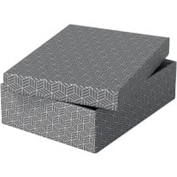 Esselte Home Storage and Gift Box 628285 Medium Flat 100% Recycled Cardboard Grey 265 x 360 x 100 mm Pack of 3