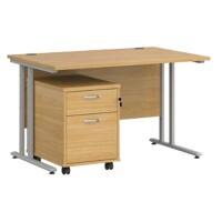 Dams International Straight Desk with 2 Drawer Pedestal SBS212O 1,200 x 800 x 725 mm