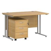 Dams International Straight Desk with 3 Drawer Pedestal SBS312O 1,200 x 800 x 725 mm