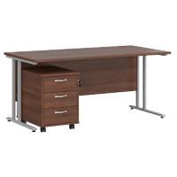 Dams International Straight Desk with 3 Drawer Pedestal SBS316W 1,600 x 800 x 725 mm