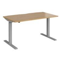 Dams International Elev8 Mono Height Adjustable Sit Stand Desk Rectangular Oak 1,400 x 800 x 1,200 mm