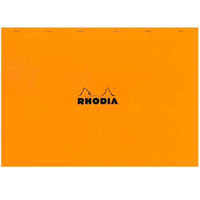 Rhodia Notepad 38200C A3+ Squared Stapled Top Bound Cardboard Soft Cover Orange Perforated 160 Pages