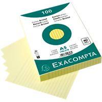 Exacompta Index Cards 10828SE A5 Yellow 15 x 21.2 x 2.5 cm Pack of 10