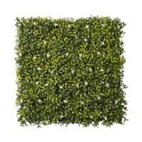 OutSunny Wall Panel Milan Grass with White Flowers Polyethylene, Plastic Green, White Pack of 12