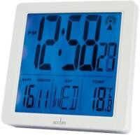 Acctim Digital Alarm Clock White 9.3 x 9.3 x 4.4 x 9.3 cm