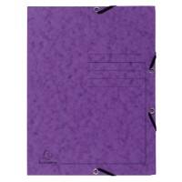 Exacompta 3 Flap Folder 55408E Purple Mottled Pressboard Pack of 25