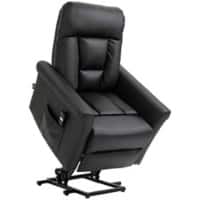 HOMCOM Power Lift Chair Black PU (Polyurethane) Leather, Steel