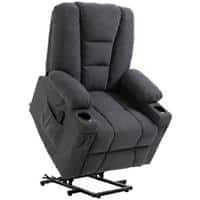 HOMCOM Power Lift Chair Charcoal grey Linen(PL (Polyester))
