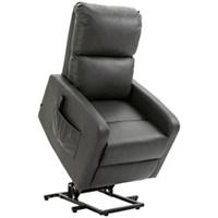 HOMCOM Power Lift Chair Charcoal grey PU (Polyurethane) Leather