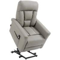 HOMCOM Power Lift Chair Grey PU (Polyurethane) Leather, Steel