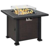 OutSunny Gas Fire Pit Table 842-252V01SR Metal, Glass