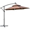 OutSunny Umbrella Aluminium, Metal, PL (Polyester) Brown