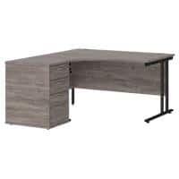 Dams International Desk with Pedestal EBK14LGO 1,400 x 1,626 x 725 mm
