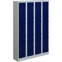 Bisley Primary Steel Locker 3 Doors 1,200 x 450 x 1,800 mm Light Grey, Oxford Blue