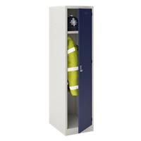 Bisley Workwear Police Steel Locker 1 Door 600 x 600 x 1,800 mm Light Grey, Oxford Blue