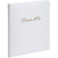 Exacompta Guest Book Cardboard, Leather White 4712E 23 (W) x 27 (D) x 3.8 (H) cm