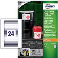 Avery Laser, Inkjet Resistant Labels B7170-50 Yes A4 White 134 x 11 mm 1200 Sheets of 24 Labels