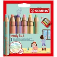 STABILO Woody 3 in 1 Pencil Assorted 8806-3 Pack of 6