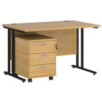 Dams International Straight Desk with 3 Drawer Pedestal SBK312O 1,200 x 800 x 725 mm