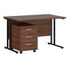 Dams International Straight Desk with 3 Drawer Pedestal SBK312W 1,200 x 800 x 725 mm