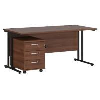 Dams International Straight Desk with 3 Drawer Pedestal SBK316W 1,600 x 800 x 725 mm