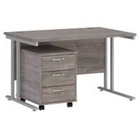 Dams International Straight Desk with 3 Drawer Pedestal SBS312GO 1,200 x 800 x 725 mm