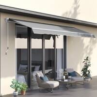 OutSunny Awning 259 (W) x 395 (D) x 0 (H) mm Aluminium, Steel, Polyester