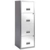 Pierre Henry Maxi Steel Filing Cabinet with 4 Lockable Drawers 400 x 400 x 1,250 mm Silver, White