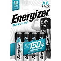 Energizer Alkaline Batteries Max Plus AA LR6 2550 mAh 1.5V Pack of 4