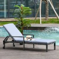 OutSunny Sun Lounger Rattan With Cushion