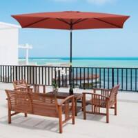 OutSunny Patio Umbrella Aluminum, Polyester, Steel Wine Red Outdoor