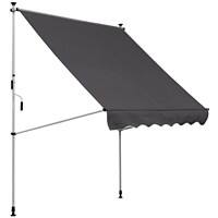 Outsunny 2x1.5m Adjustable Outdoor Aluminium Frame Awning Grey