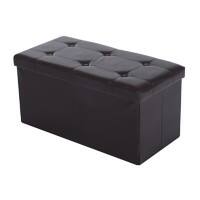 HOMCOM Ottoman Faux Leather Brown 380 x 380 mm