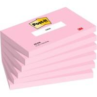 Post-it Colour Notes 127 x 76 mm Plain Pink 655-PNK 100 6 Pieces of 100 Sheets