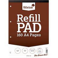 Silvine Refill Pad Twin Wire Ruled Card Hardback Blue 80 Sheets Pack of 6