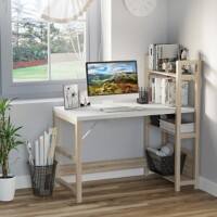 HOMCOM Desk with Shelves White 670 x 1,205 mm