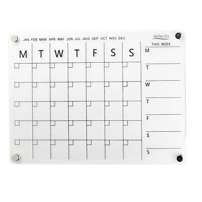Deflecto Weekly Wall Planner Magnetic Magnetic 42 (W) x 29.7 (H) cm Plastic Transparent