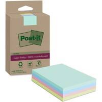 Post-it Super Sticky Notes Assorted 102 x 152 mm Pack of 4 Pads of 45 Sheets