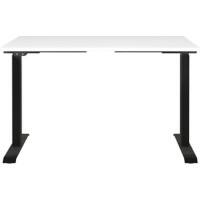 GERMANIA Height Adjustable Sit Stand Desk Chipboard, Metal Oak White C-Foot 1,600 x 800 x 910 mm
