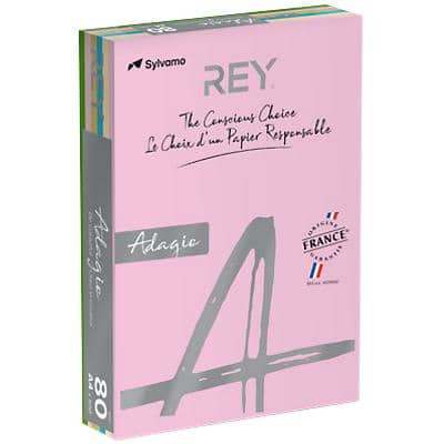 Rey Adagio A4 Coloured Paper Assorted 160 gsm 5 x 50 Sheets