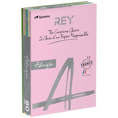 Rey Adagio A4 Coloured Paper Assorted 80 gsm 5 x 100 Sheets