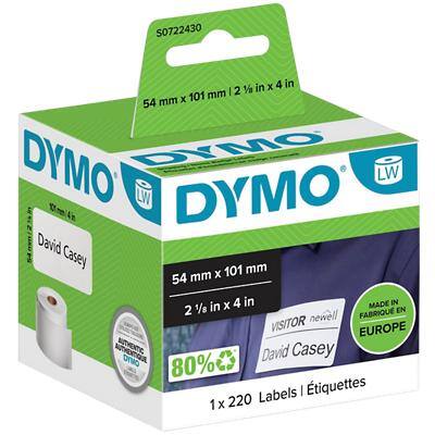 DYMO LW Address Label Authentic 99014 S0722430 Adhesive Black on White 54 x 101 mm 220 Labels