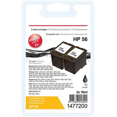 Viking Compatible HP 56 Ink Cartridge C9502AE Black Pack of 2 Duopack