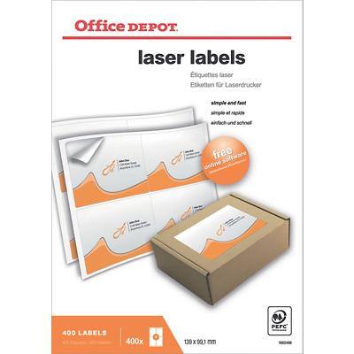 Office Depot Laser Labels Self Adhesive 139 x 99.1 mm White 400 Labels