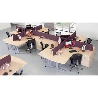 Dams International Desk Screen ES1200S-BU Red 1,200 x 400 mm