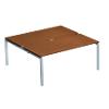 Rectangular Back to Back Desk with Walnut Melamine Top and Silver Frame 4 Legs Adapt II 1200 x 1600 x 725mm