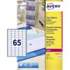 Avery L7551-25 Address Labels Self Adhesive 38.1 x 21.2 mm Clear 25 Sheets of 65 Labels