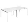 Dams International Rectangular Boardroom Table with White MFC & Aluminium Top and White Frame EBT2412-WH-WH 2400 x 1200 x 725 mm